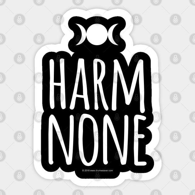 harm none wicca t-shirt Sticker by drumweaver